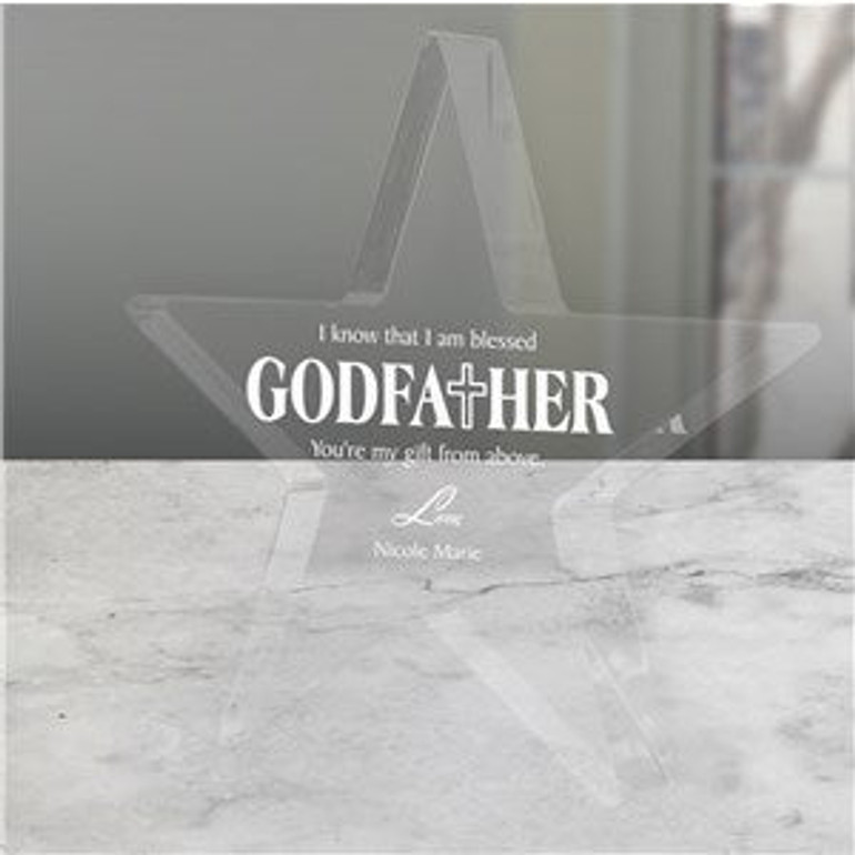 Star Engraved Godfather Keepsake