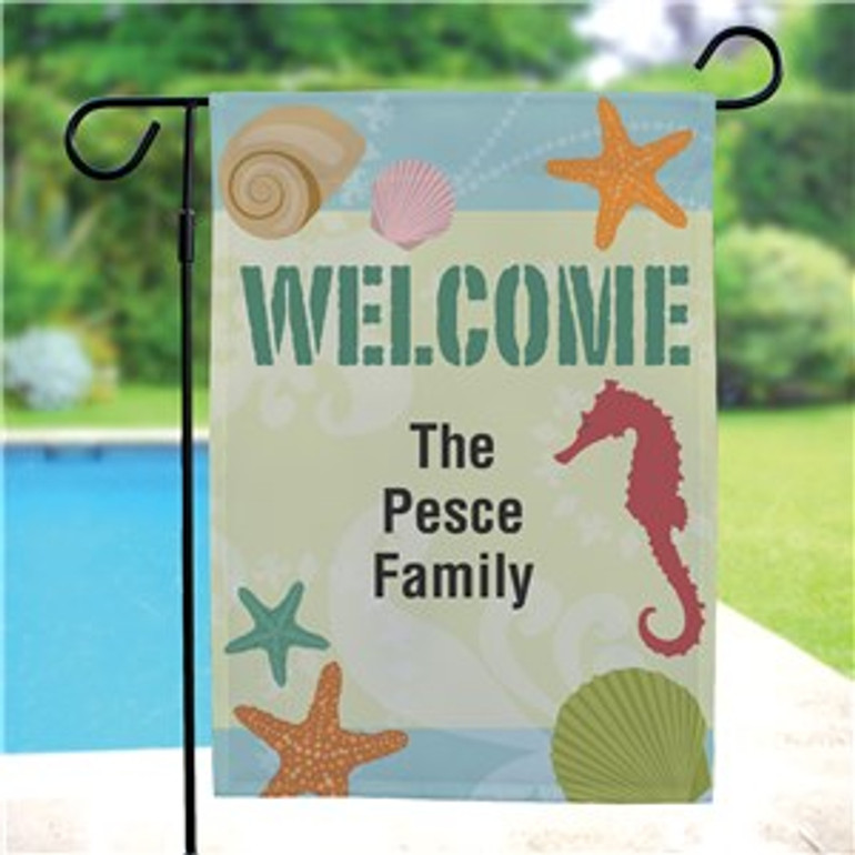 Seashells Personalized Garden Flag