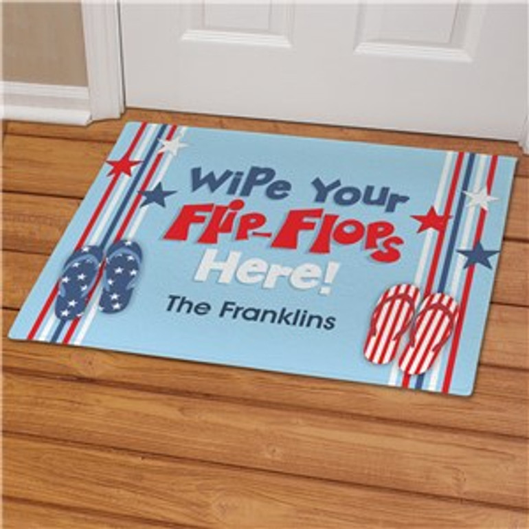 Personalized Wipe Your Flip Flops Here Summer Doormat