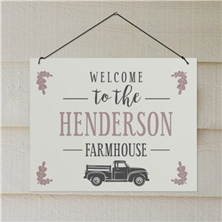 Personalized Welcome To The Farmhouse Wall Sign