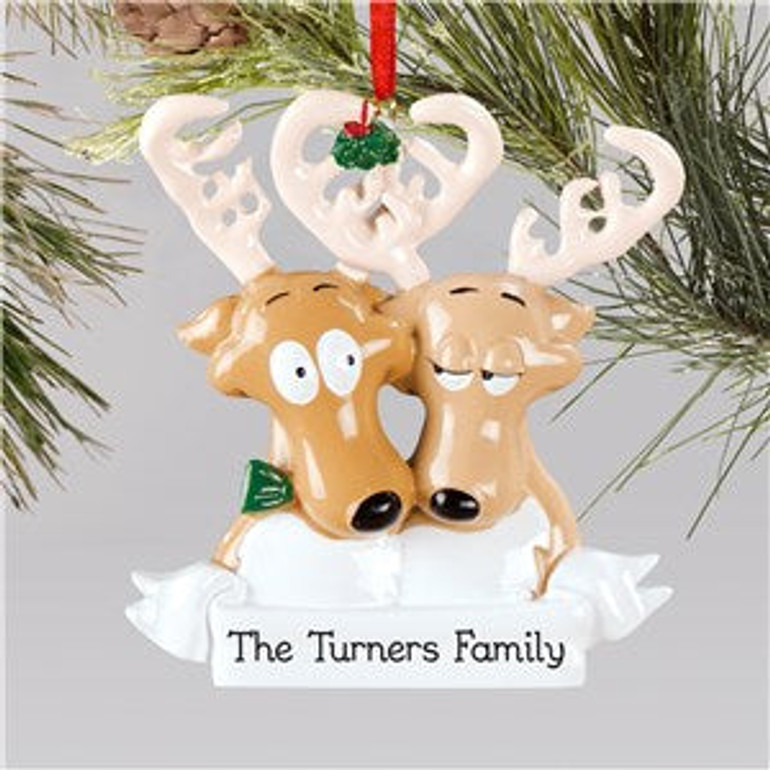 Personalized Reindeer Couple Christmas Ornament