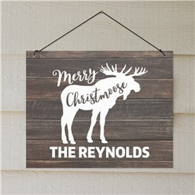Personalized Merry Christmoose Wall Sign