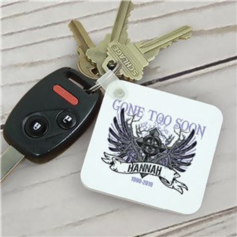 Personalized Gone Too Soon Memorial Key Chain
