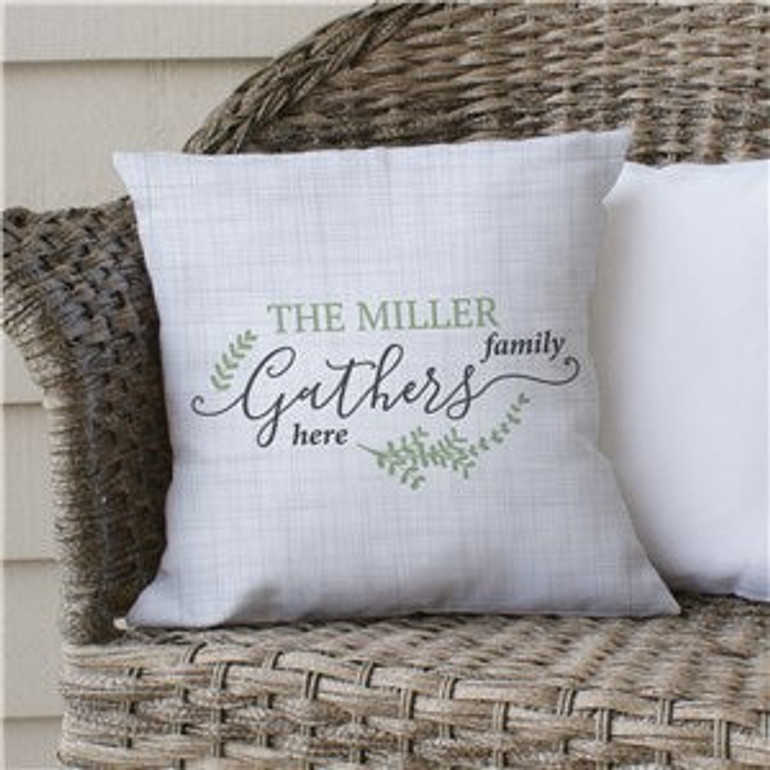 Personalized Gathers Here Throw Pillow