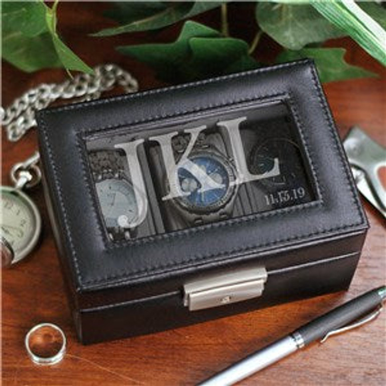 Engraved Initials Watch Box