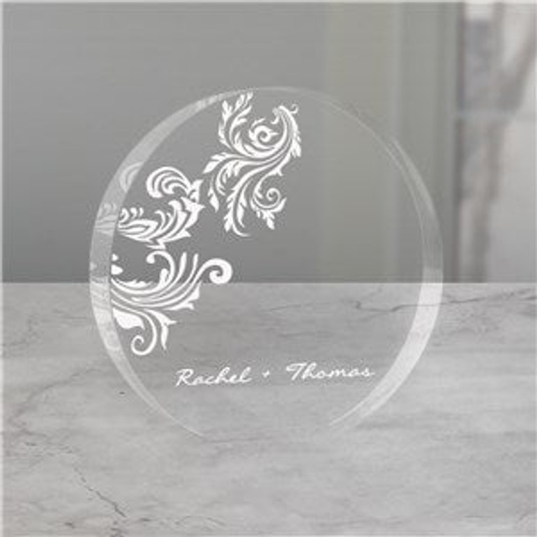 Engraved Floral Cake Topper