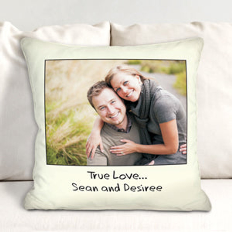 Custom Message Photo Throw Pillow