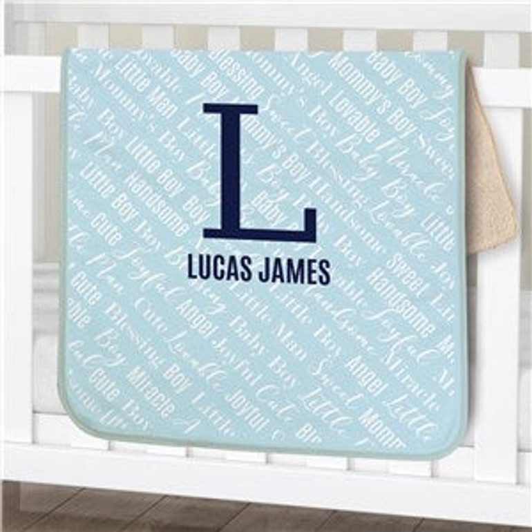 Personalized Baby Name Sherpa Baby Blanket