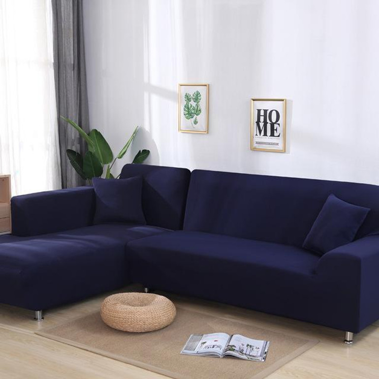 solid color corner sofa covers for living room elastic spandex slipcovers