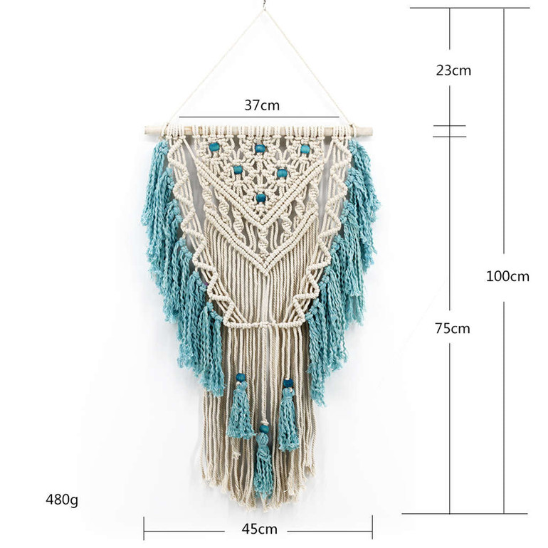Hand Knotted Art Handmade Cotton Bohemian Wall Hanging Tapestry