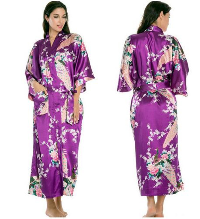 Sexy Silk Satin Kimono Women Robe