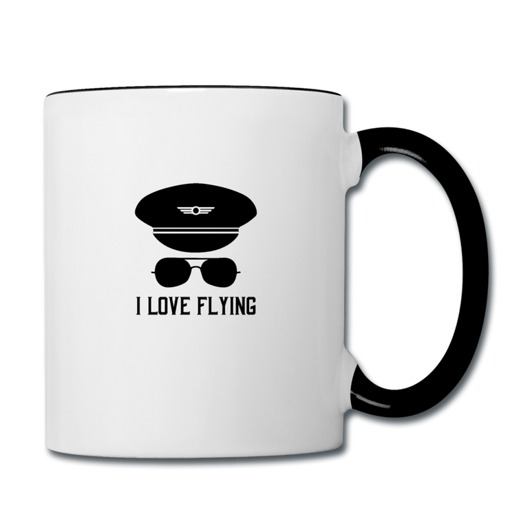 Contrast Coffee Mug, I love Flying for Pilots