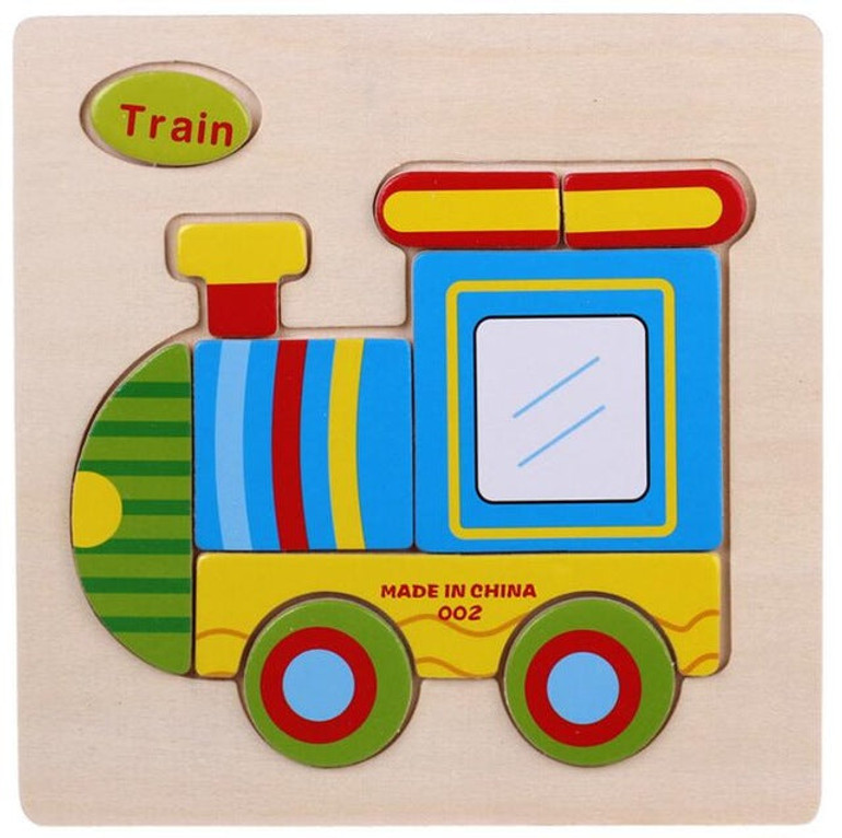 Wooden 3D Puzzle Jigsaw Wooden Toys For Children Cartoon Animal Puzzles Intelligence Kids Children Educational Toy