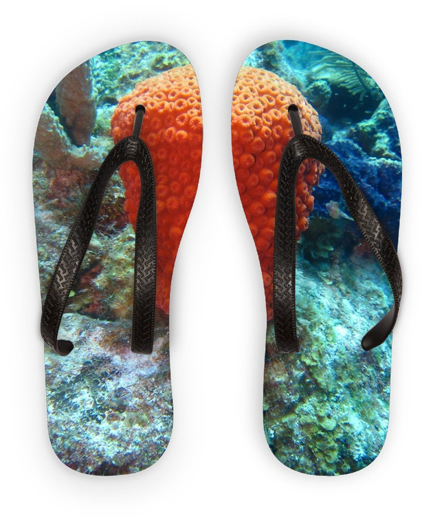 Coral Hat Flip Flops