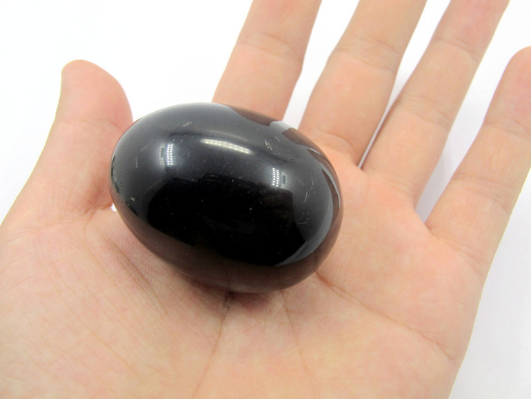 Large Natural Black Obsidian Yoni Egg