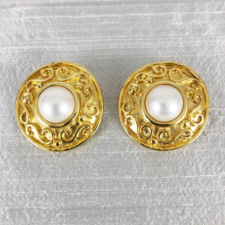 Erwin Pearl Gold + Faux Pearl Earrings