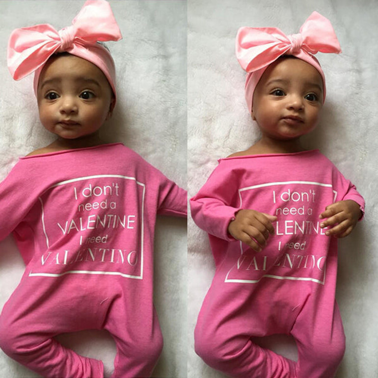 Pink Cotton Onesie Romper for Baby Girls
