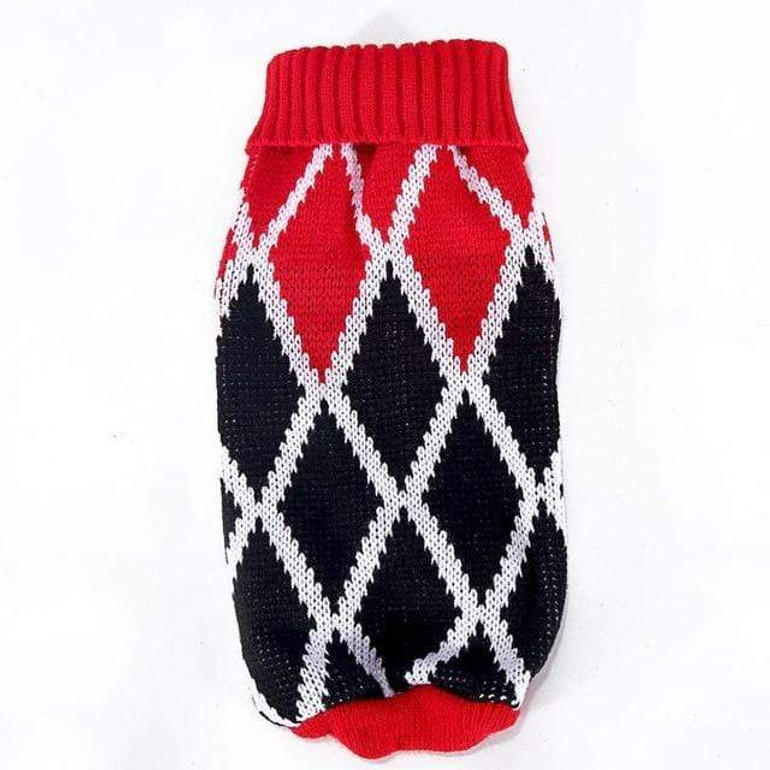 Winter Dog Sweater Warm Turtleneck Solid Plaid Sweaters