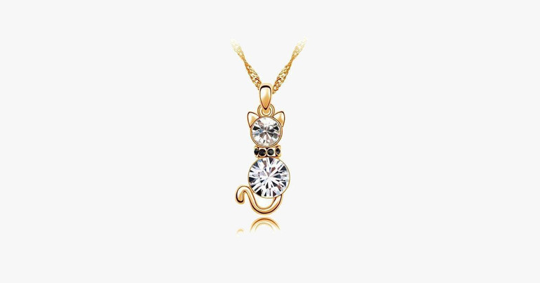 Crystal Cat Necklace