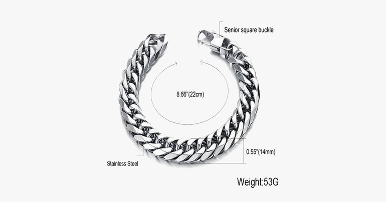 Silver Cut Chain Bracelet