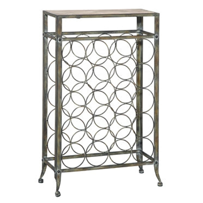 "Driftwood Iron" Metal Wine Rack