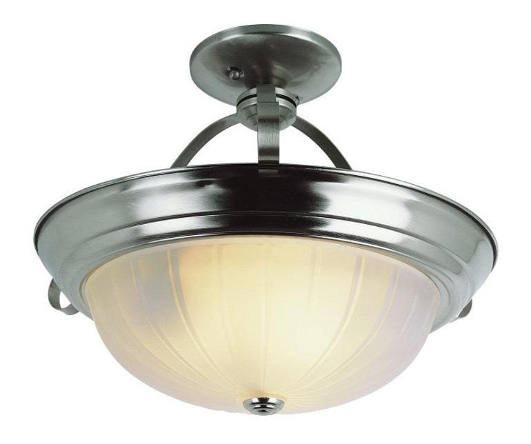 Classic 13" Melon Semi Flushmount Nickel