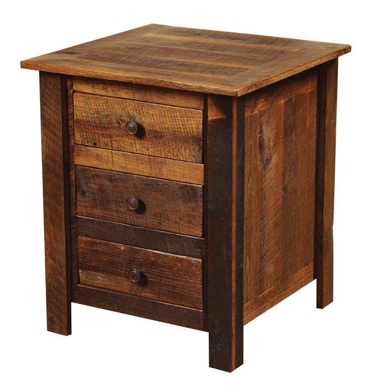 Barnwood Three Drawer Nightstand Barnwood Three Drawer Nightstand