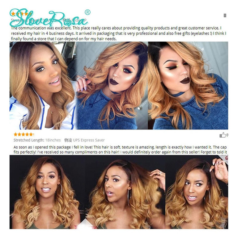 Ombre Blonde Lace Front  Brazilian Body Wave Remy Pre Plucked