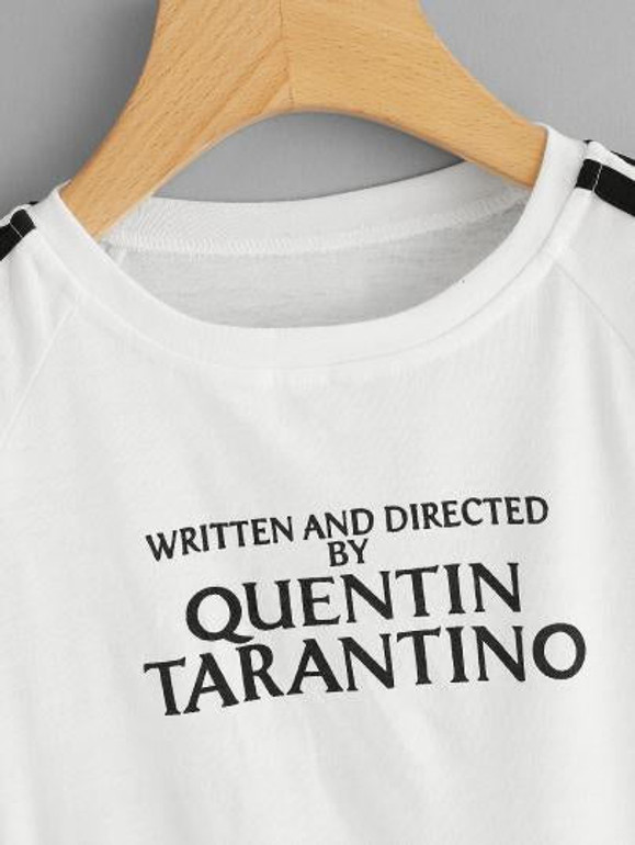 Written and directed by Quentin Tarantino crop tshirt top
