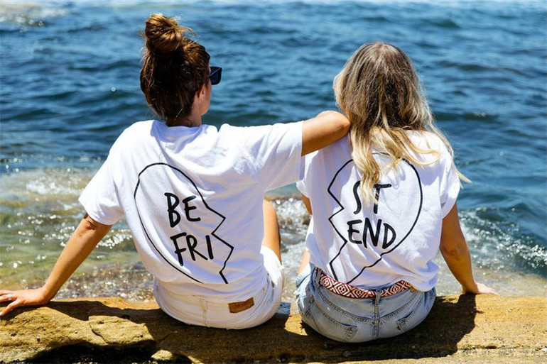 Best friend bff matching heart tshirt