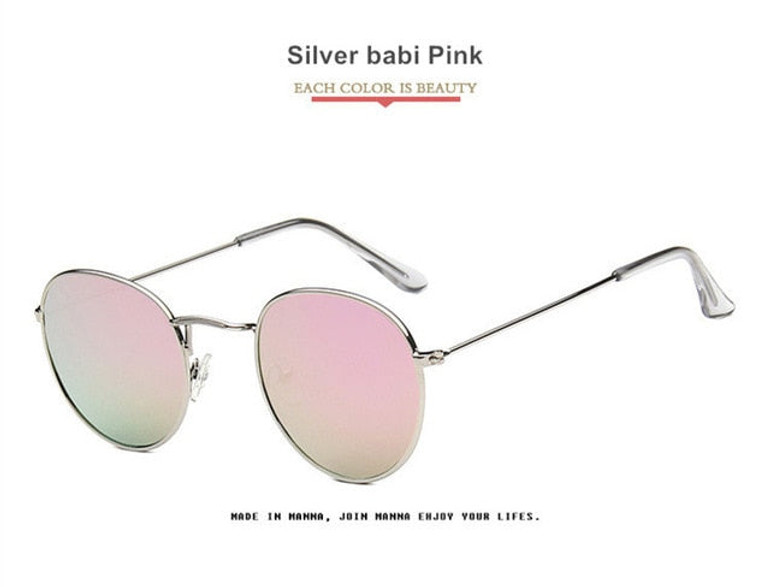 Round Shades Retro Mirror Sunglass