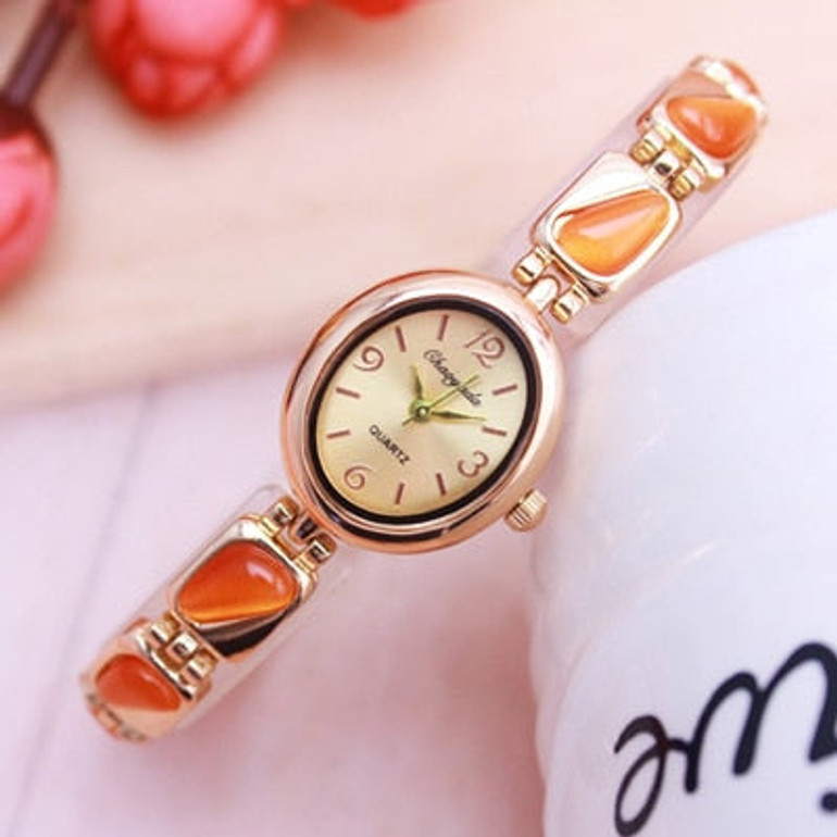 Fashion luxury watches rose gold ultra-thin bracelet watch