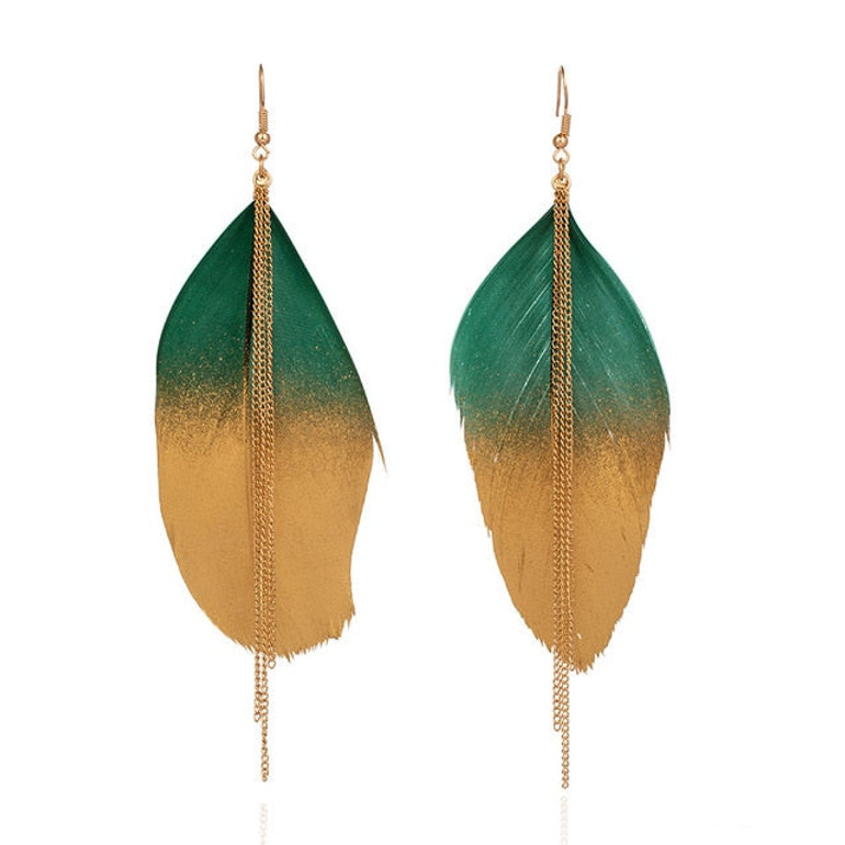 Bohemian Ethnic Long Statement Colorful Tassel Drop Earrings