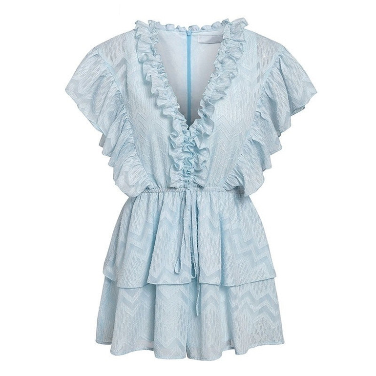 Summer V-neck ruffle elegant rompers  jumpsuit