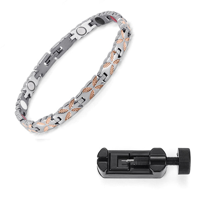Rainso Women Jewelry Stainless Steel Healing Magnetic Bio Energy Bracelet For Women Accessory Silver Bracelets OSB-1538S