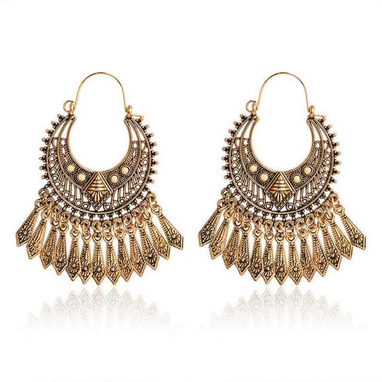 Boho Chandelier Dangle Tassel Earrings
