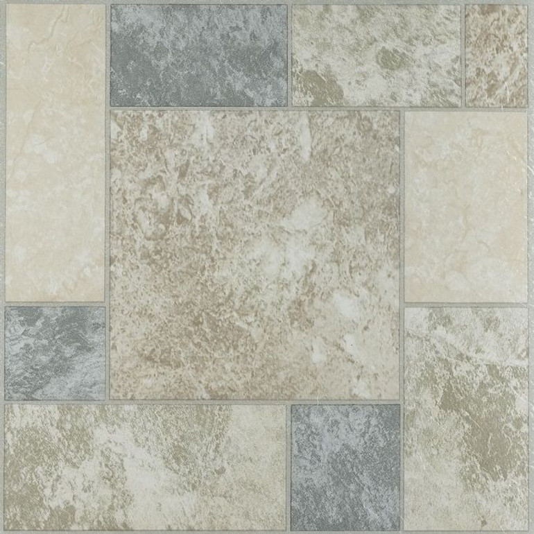 Tivoli Marble Blocks 12x12 Self Adhesive Vinyl Floor Tile - 45 Tiles/45 sq Ft.