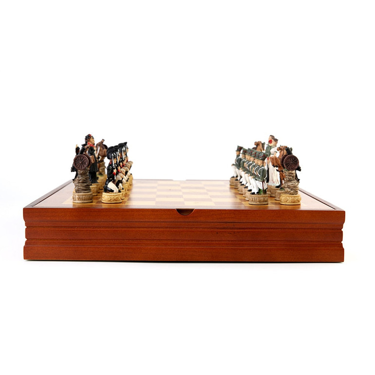 Chess Set Luxury Child Intelligence Game Historic Theme of Russian France a War Chess Sets  Only Chess pieces