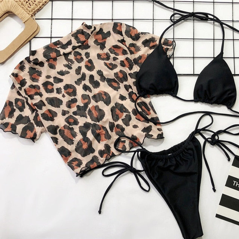 Drool For Me Tiger-Print Thongkini