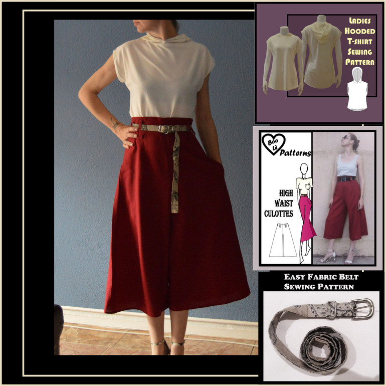 Easy fabric belt sewing pattern