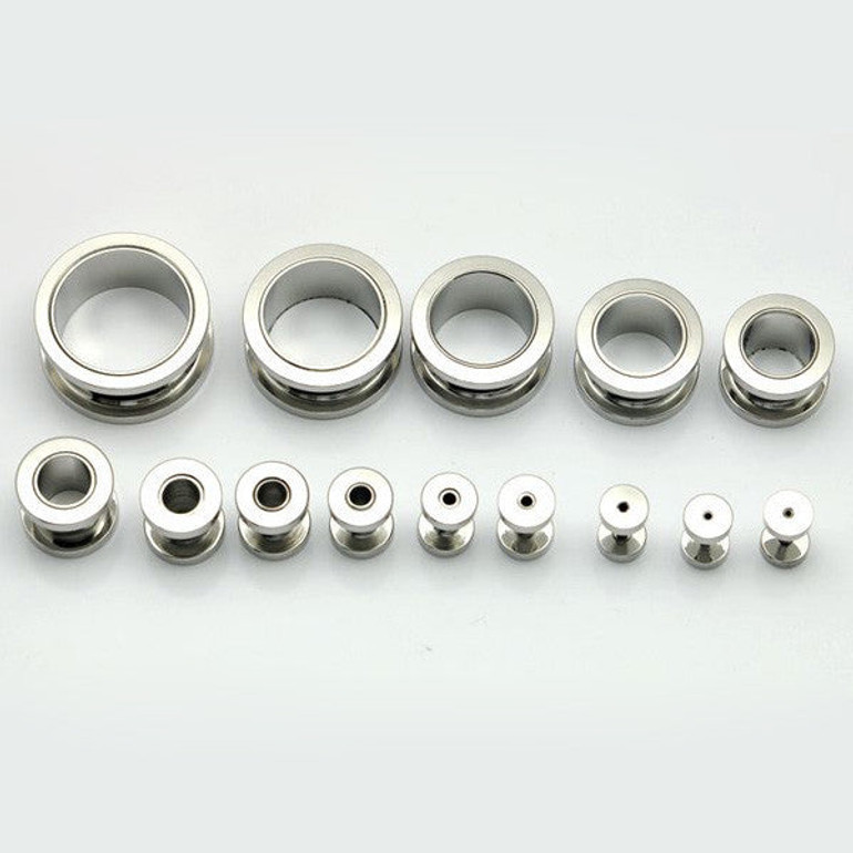 Men's Assorted Stretched Silver Earlobe Expander Earrings