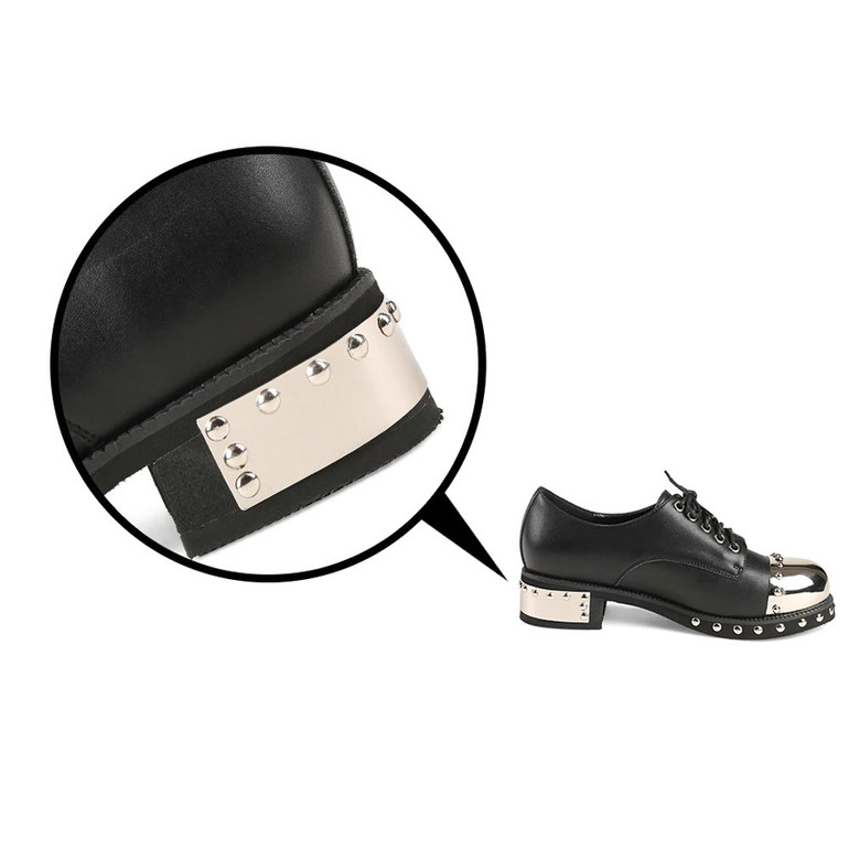 Genuine Leather Chunky Rivet Shoes