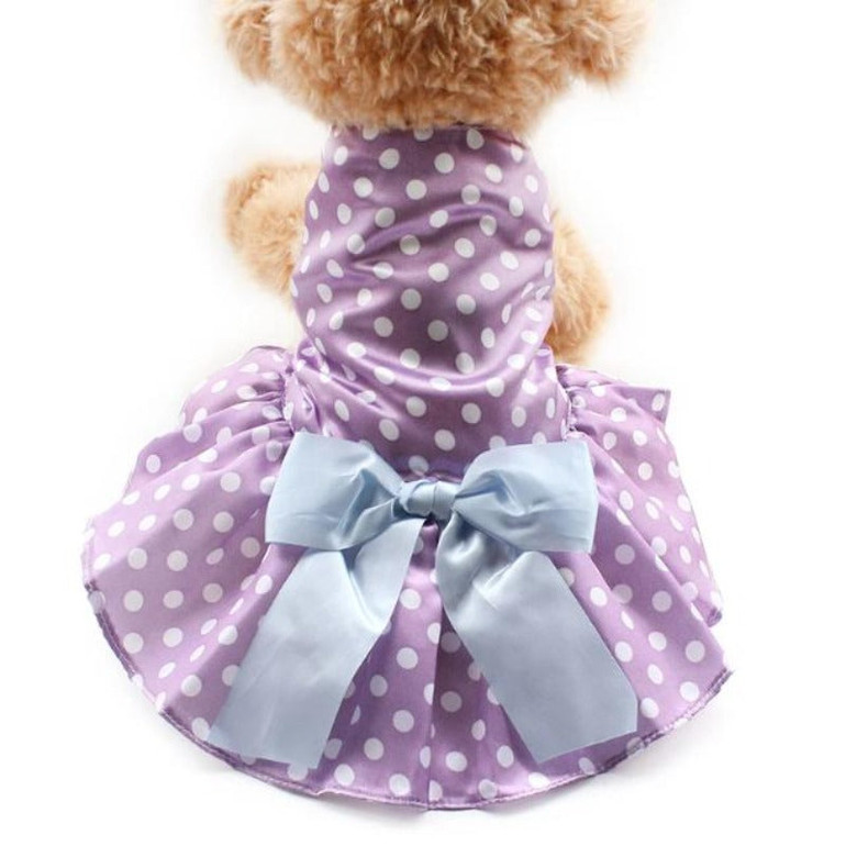 Polka Dot Dog Dress, Purple, XS-XL