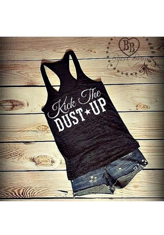 Black Monogram Round Neck Fashion Slim Thin Vest