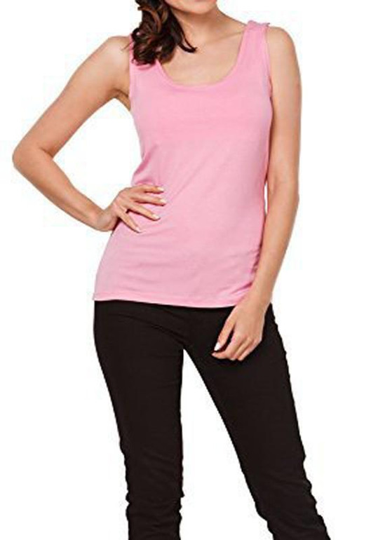 Pink Cut Out Round Neck Sleeveless Fashion Maternity Vest