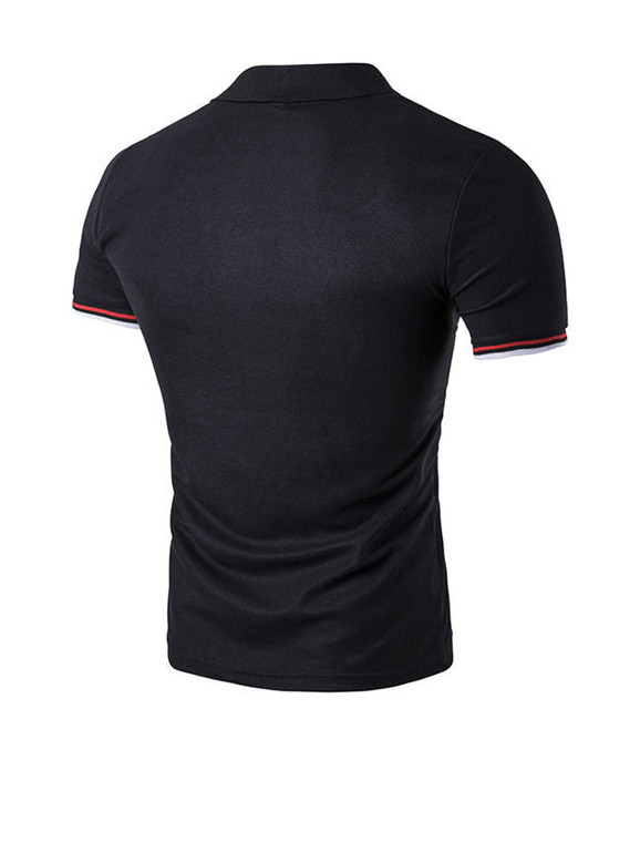 Casual Regular Fit Polo Collar Striped T-Shirt