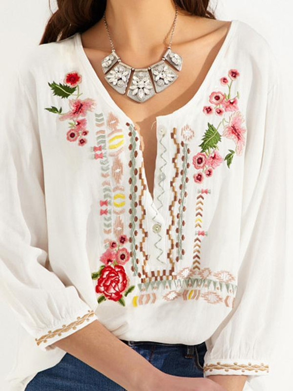 V-neck 2 Colors Blouses&shirts Tops