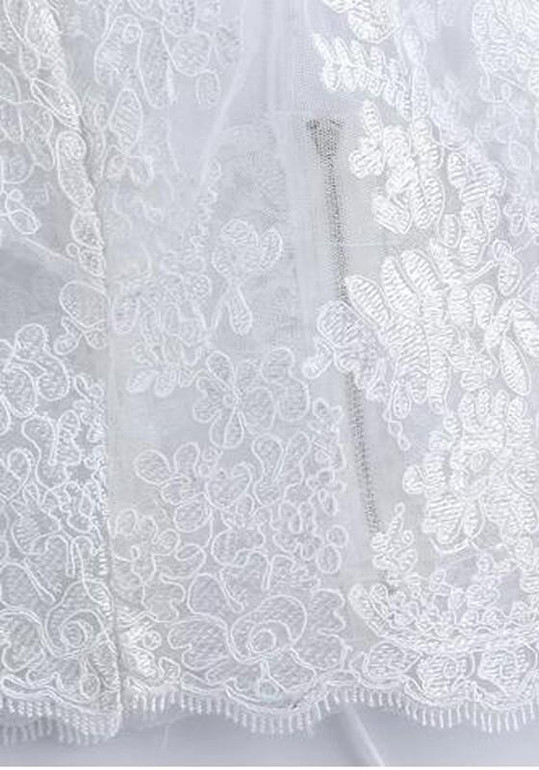 White Patchwork Lace Hollow-out Zipper Crop Vest