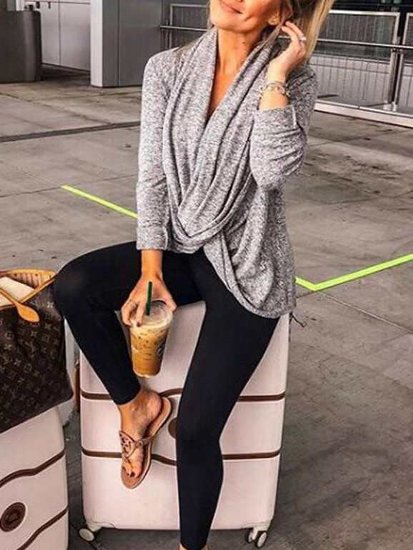 New Grey Irregular Multi Way Casual Oversize Cardigan Sweater
