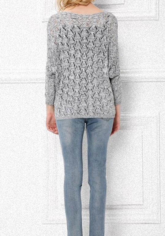 New Grey V-neck Dolman Sleeve Oversize Fashion Pullover Sweater New Grey V-neck Dolman Sleeve Oversize Fashion Pullover Sweater